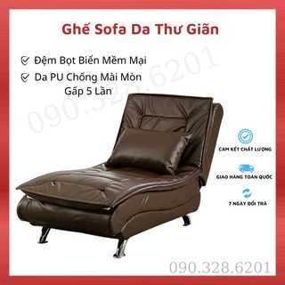 Ghế Sofa thư giãn kèm gối cùng màu, ghế lười bằng da nằm đọc sách, xem phim đặt phòng khách phòng ngủ
