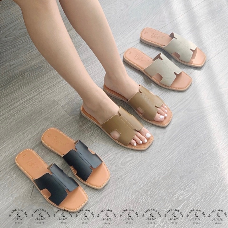 Dép Da Quai Chữ H Bản To