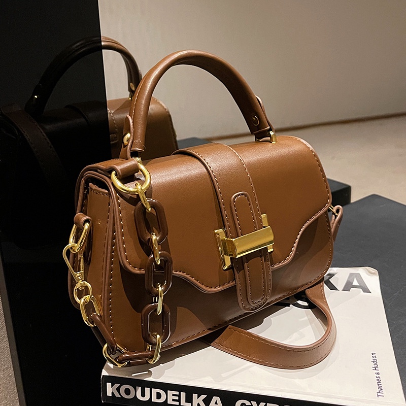 Túi Đeo Chéo Màu Nâu Phong Cách retro Thời Trang Cho Nữ