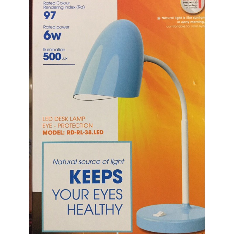 Đèn bàn chống cận RL 38  Rạng Đông 6W - Đèn bàn - Kèm chip Led - Bảo hành 12 tháng