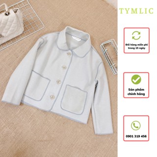 Áo Dạ Ép Lông Cừu Màu Trắng Xám TYMLIC