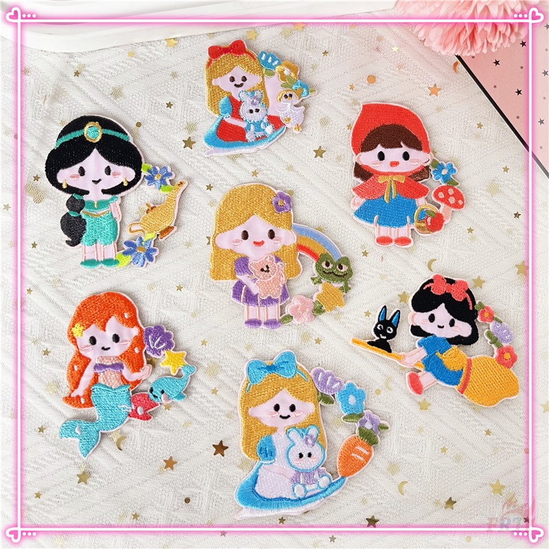 ✿ Miếng Dán Tự Dính Họa Tiết Cô Gái Ngọt Ngào - Little Red / Kiki / Sofia ✿ 1 Miếng Dán Ủi Quần Áo Hình Hoạt Hình Fairy Tales