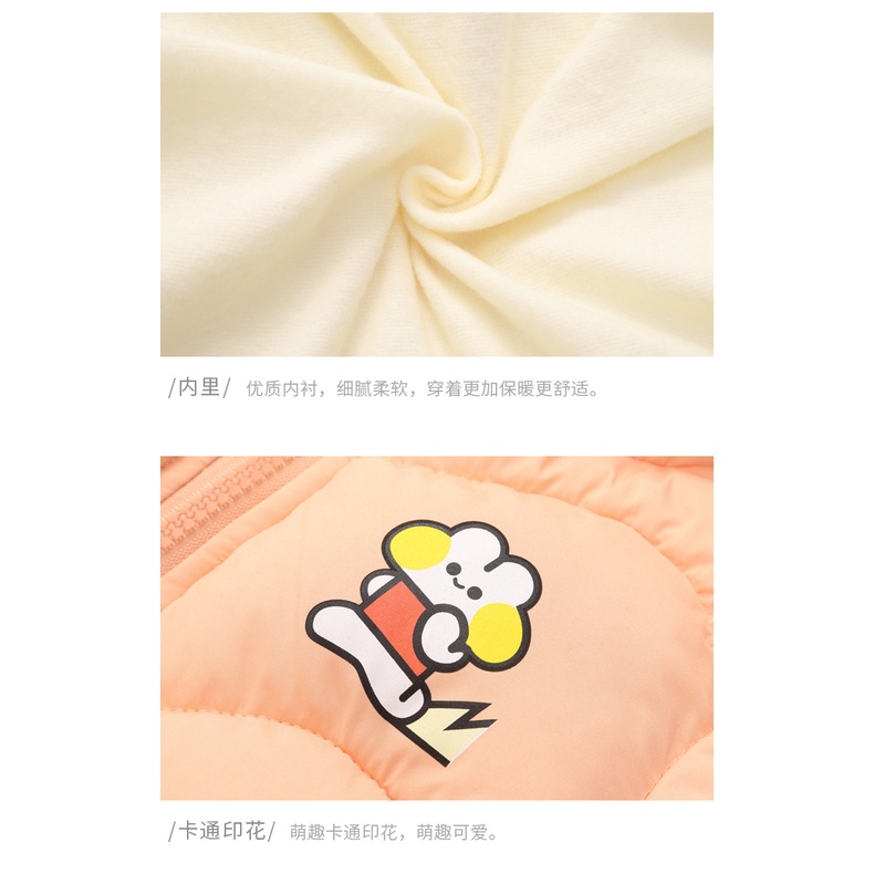 Áo Khoác Phao cotton Lót Lông Cừu Giữ Ấm Mùa Thu Và Mùa Đông Mẫu Mới 2022 Dành Cho Bé Trai Và Bé Gái