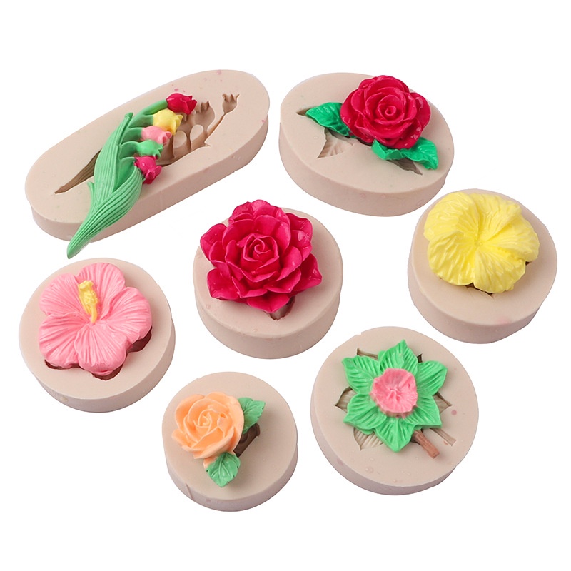 Khuôn Silicone Làm Bánh Hình Hoa Hồng &amp; Chuông