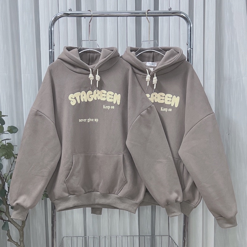 Áo hoodie nỉ tàu chữ in nỗi Stag 5 màu M667