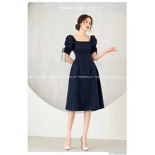 Đầm thiết kế nữ tay rút dây cổ vuông cao cấp
