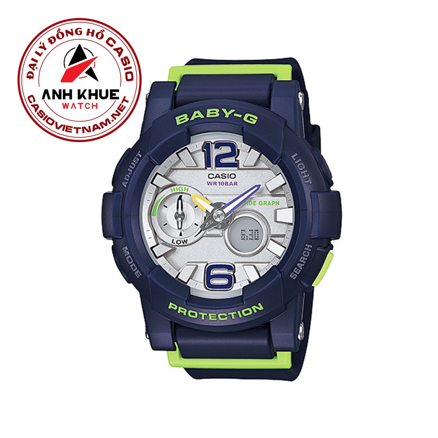 Đồng Hồ Casio BGA-180-2B | Baby-G | Nữ | Dây Nhựa Màu Xanh | Mặt Số Cá Tính