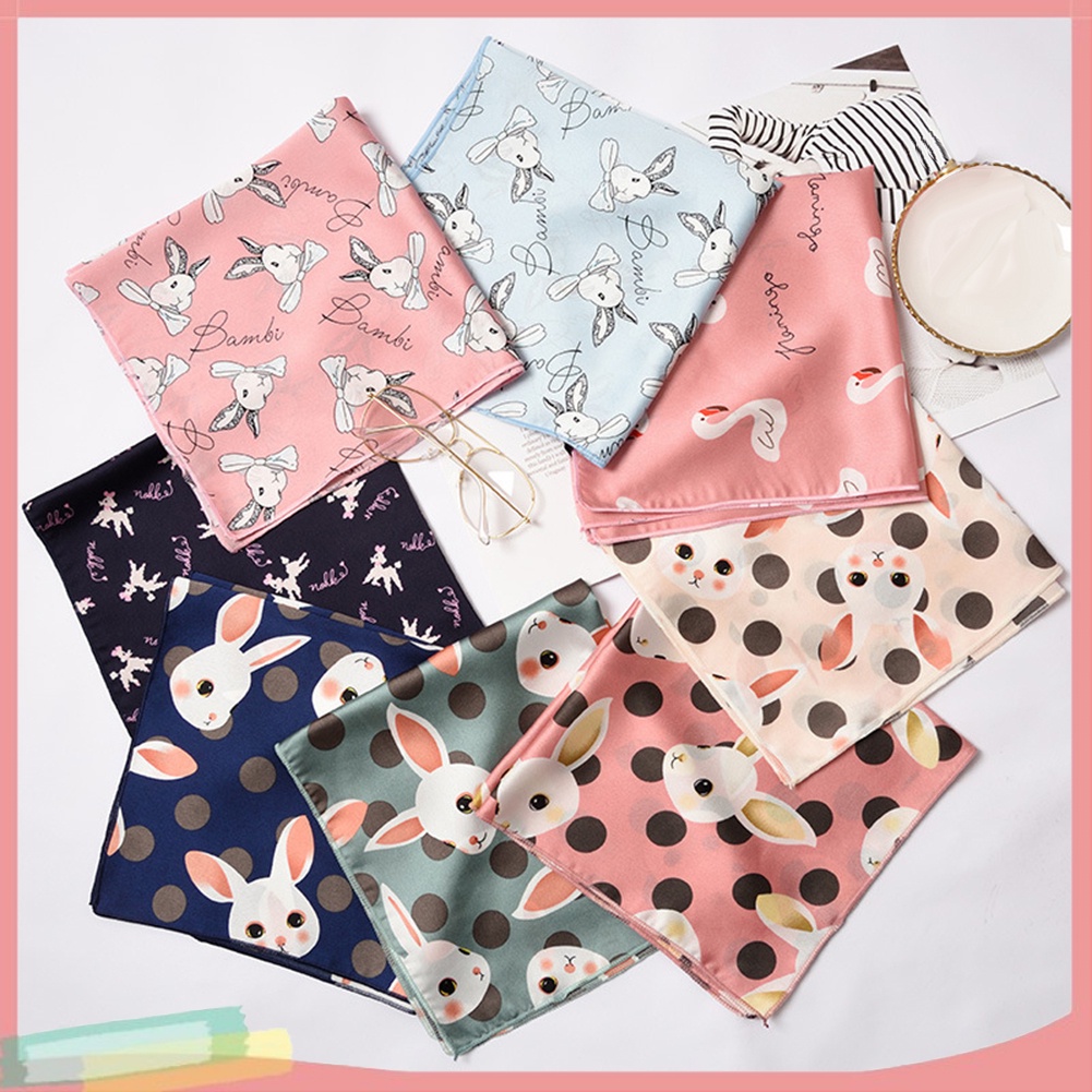 Khăn Choàng Lụa Satin Họa Tiết Hoa Thời Trang Cho Nữ