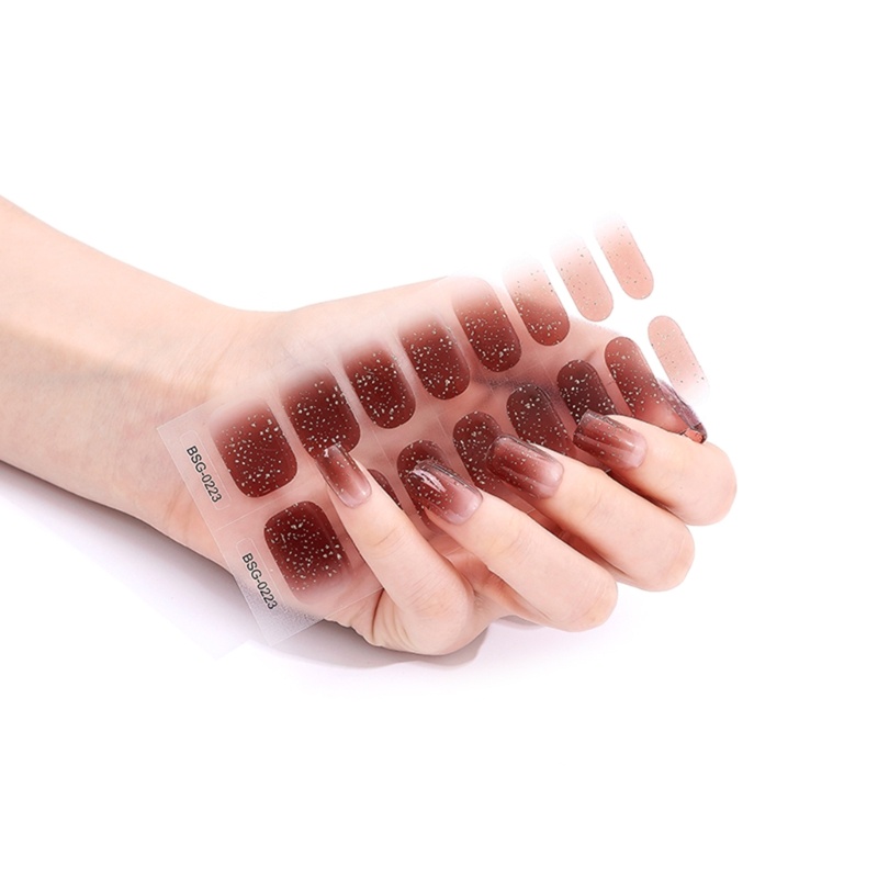 Bộ 16 Miếng Dán Móng Tay Màu Sắc Thời Trang