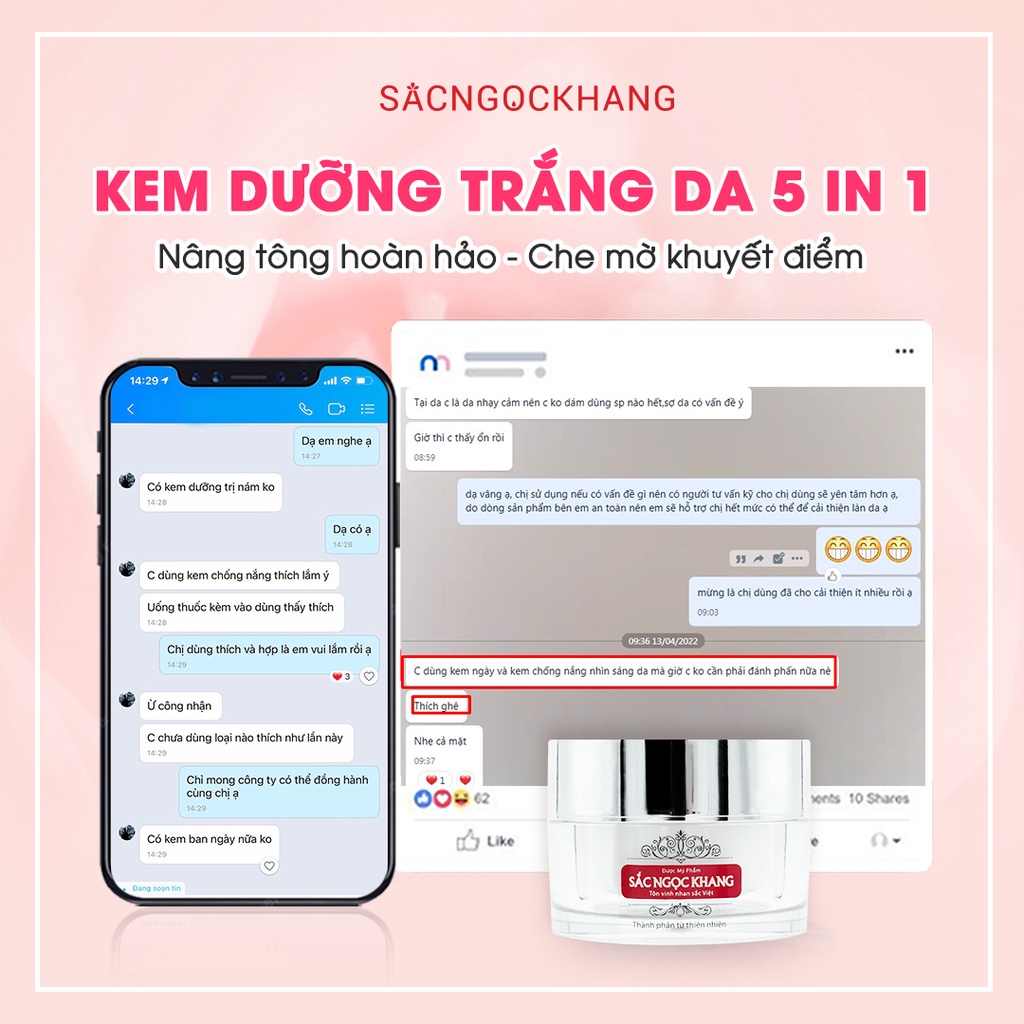 Kem Dưỡng Da Ban Ngày Sắc Ngọc Khang 5 trong 1 [Hộp 30ml]