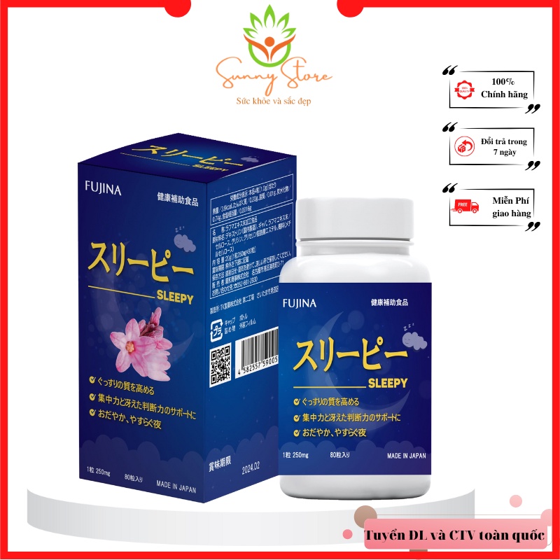 Viên ngủ ngon Sleepy Nhật Bản 80 viên – Hàng nhập khẩu nội địa Nhật Bản