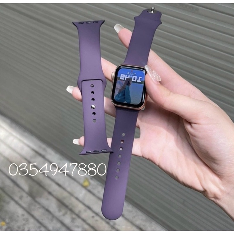 ( Màu Tím)_Dây đeo silicon cho APW size 38mm, 40mm, 41mm, 42mm, 44mm, 45mm màu tím iphone 14 siêu đẹp