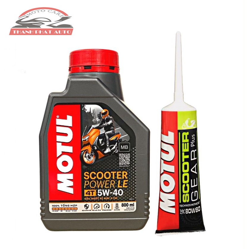 Nhớt cao cấp cho xe tay ga đời mới Motul Scooter Power LE 5W40 800ml tặng nhớt hộp số Motul