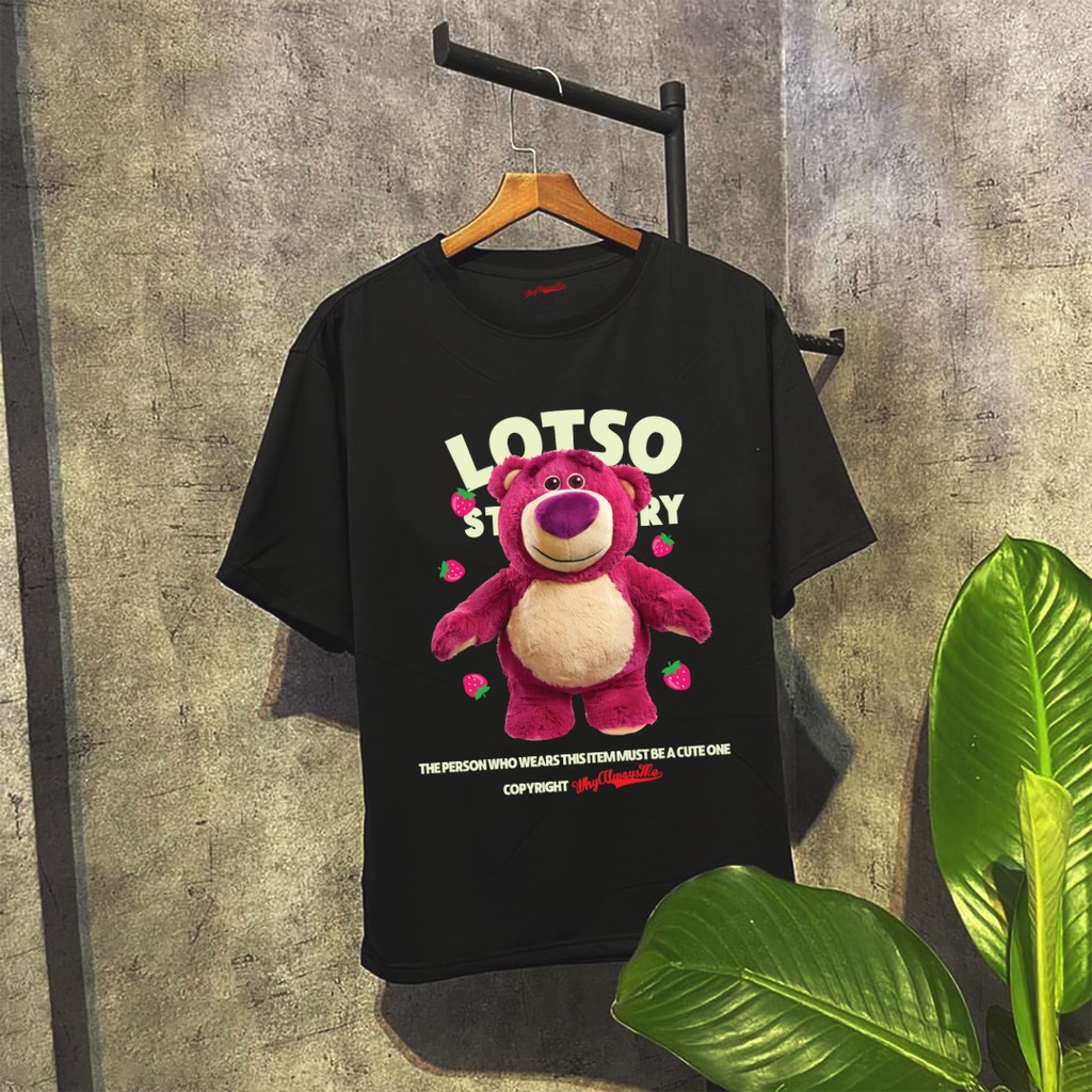 Áo thun gấu dâu Lotso Strawberry 003 Why Always Me cotton 100% nam nữ UNISEX
