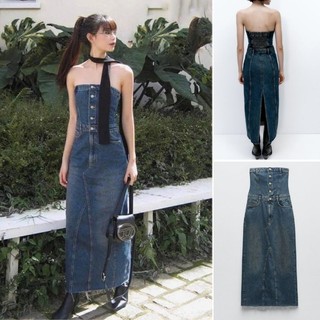 VÁY JEANS DÀI CÚP NGỰC ZR XUẤT XỊN