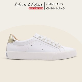 Giày thể thao nữ sneaker màu trắng đẹp dáng giày đế bằng cổ thấp chính hãng bAimée & bAmor - MS0963