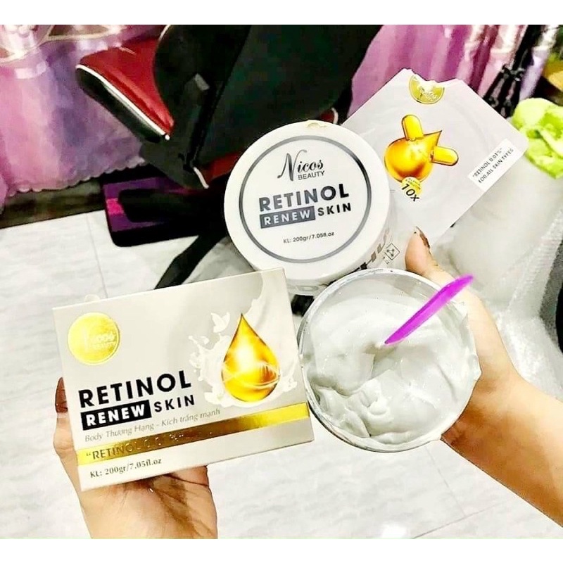 Kem Body Retinol Nicos Chính Hãng tặng kèm ủ trắng