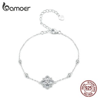Bamoer vòng đeo tay bạc 925 họa tiết hoa thời trang msb004