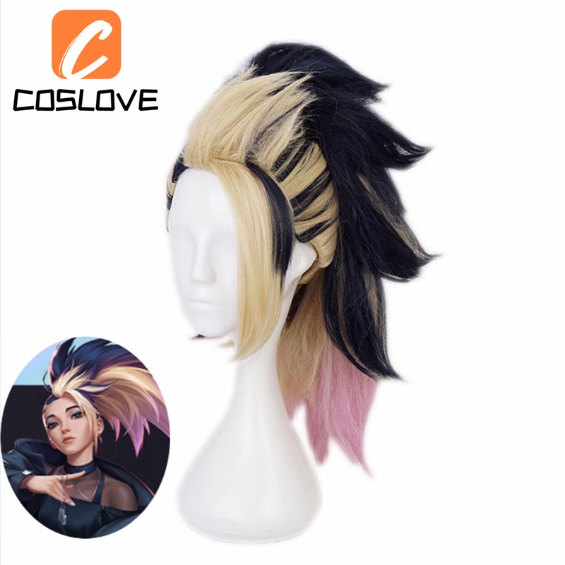 Tóc Giả Cosplay Nhân Vật Game Akali KDA Màu Sắc Gradient