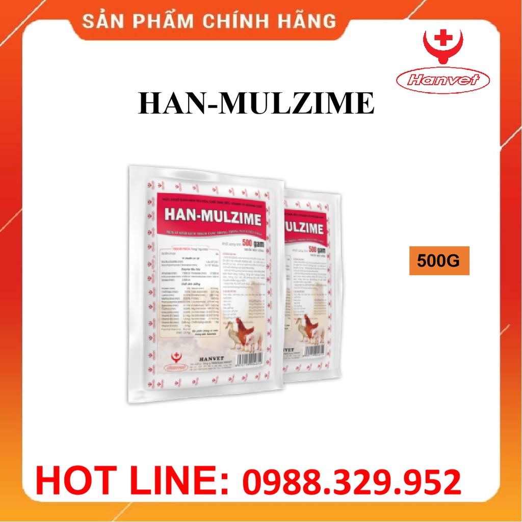 Men vi sinh HAN-MULZIME, Men tiêu hóa, chất đạm, béo, vitamin và khoáng chất, kích thích tăng trưởng, ngừa tiêu chảy