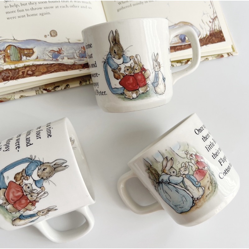 Cốc, ly thỏ Peter Wedgwood hàng Anh vintage cổ tích dễ thương gốm sứ pastel Nhật Âu