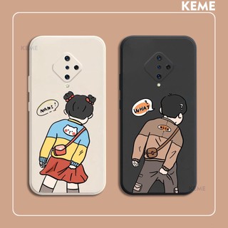 [Viền vuông][Bảo vệ camera] Ốp lưng Vivo S1 Pro / Y9s / X50 Lite hình boy và girl cute