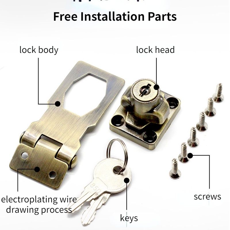 Ổ Khóa Ngăn Kéo Tủ Không Đục Lỗ Kèm Thẻ Tiện Dụng Cho Gia Đình