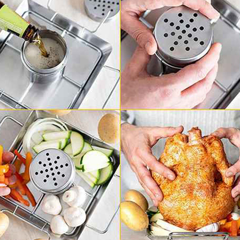 1 Bộ Giá Đỡ Chai Bia Rượu Nướng Gà Tiện Lợi