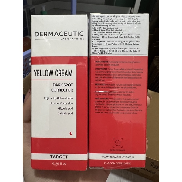 Kem giảm thâm nám, tàn nhang Dermaceutic Yellow Cream