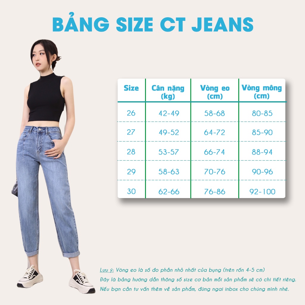 Quần Jean Nữ Boyfriend baggy co dãn thoải mái phong cách năng động trẻ trung 120 CT JEANS