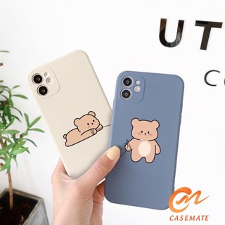 Ốp Lưng iPhone Cạnh Vuông, Bảo Vệ Camera in Hình Gấu iP 7Plus,8Plus,x,xs,xsmax,11,11promax,12,12promax,13,13promax