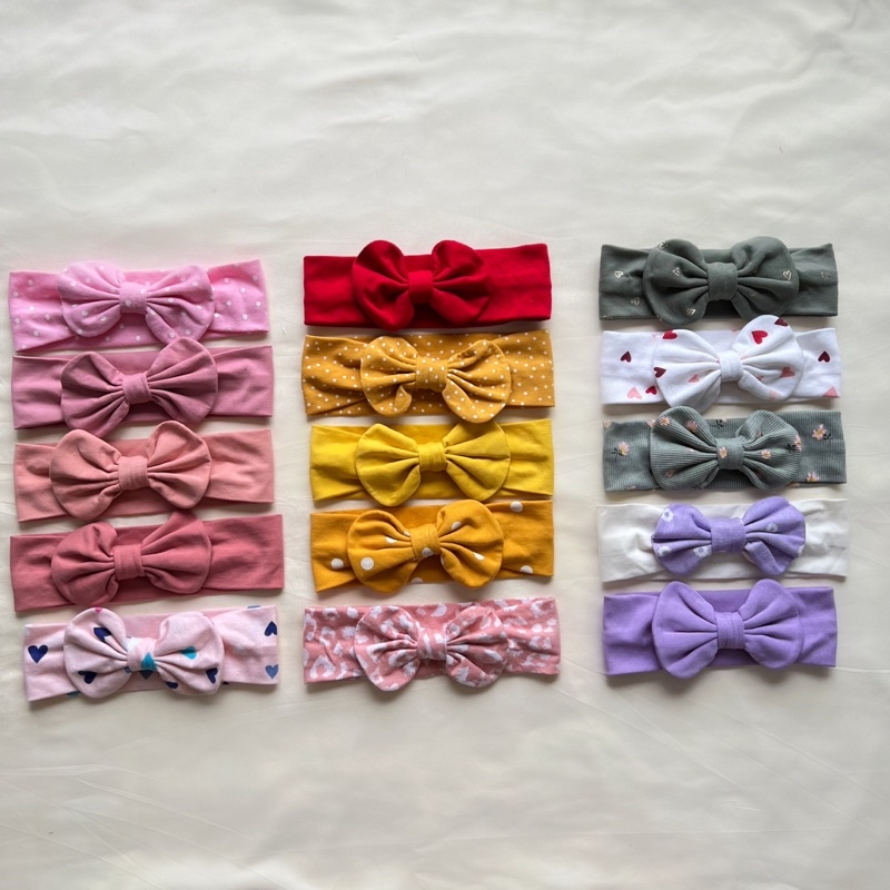 Turban Nơ, Băng Đô Nơ Xòe Chất Liệu Cotton Nhiều Màu Sắc Và Họa Tiết Cho Bé Gái