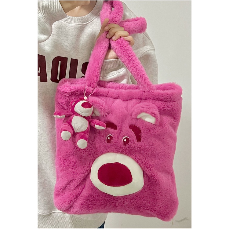 Disney Ba Lô Lông Xù Kiểu Hoạt Hình Gấu / Dâu Tây Đáng Yêu Cho Nữ