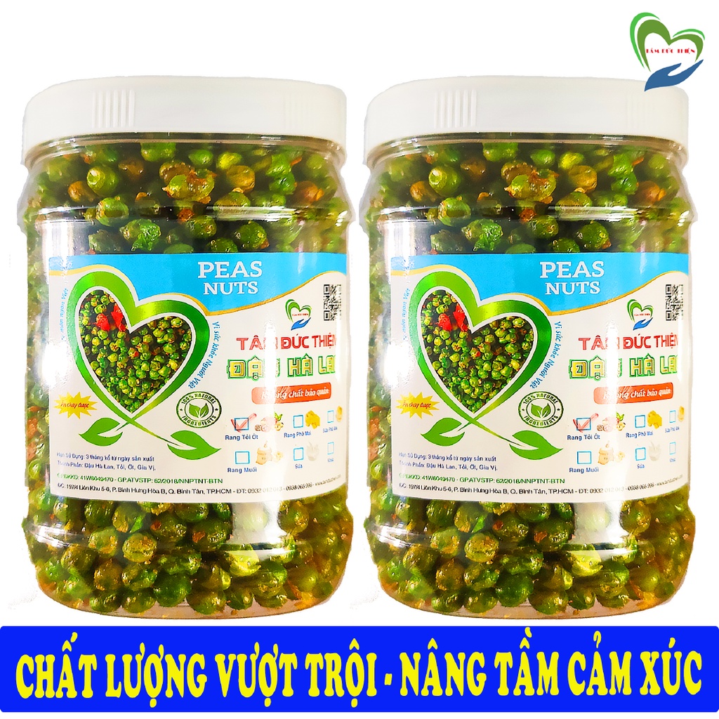 1KG Đậu Hà Lan Tỏi Ớt Tâm Đức Thiện Đậu Đồ Ăn Vặt Hà Lan Rang Tỏi Ớt Loại Túi Zip và Hộp 500GR đồ ăn vặt