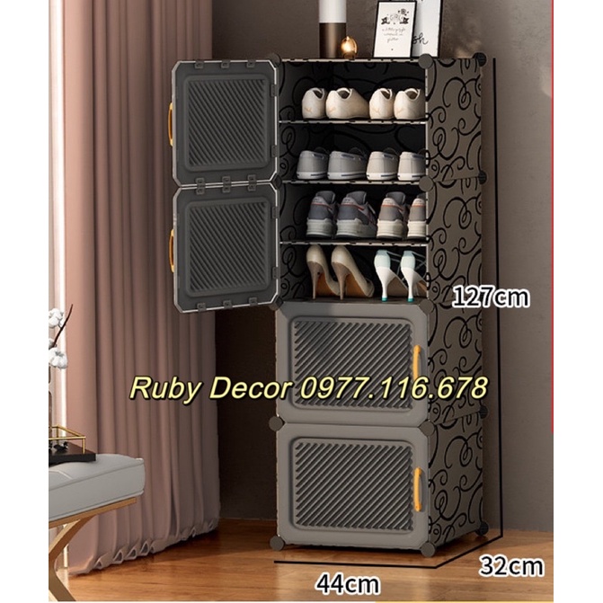 TỦ NHỰA LẮP GHÉP ĐỂ GIÀY DÉP 8 Ô (chia ô)ĐỂ ĐƯỢC 16 ĐÔI GIÀY.