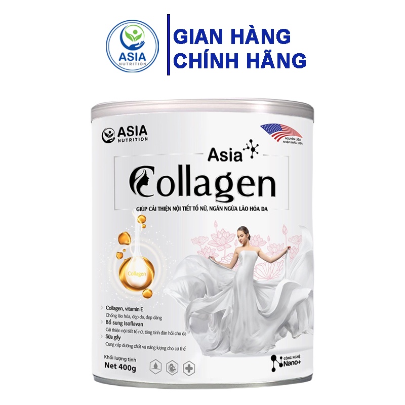Sữa bột dinh dưỡng Asia Collagen ASIA NUTRITION 400g giúp cải thiện nội tiết tố nữ và ngăn ngừa lão hóa