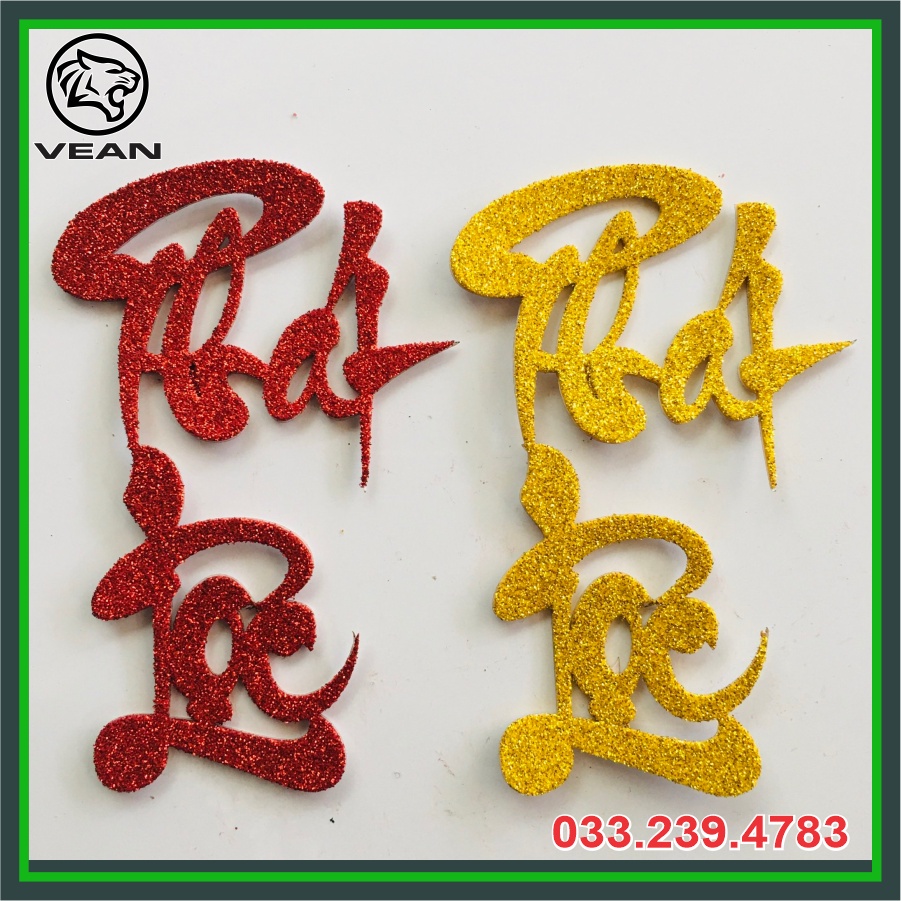 Chữ thư pháp kim tuyến có keo (chữ đôi 12cm)