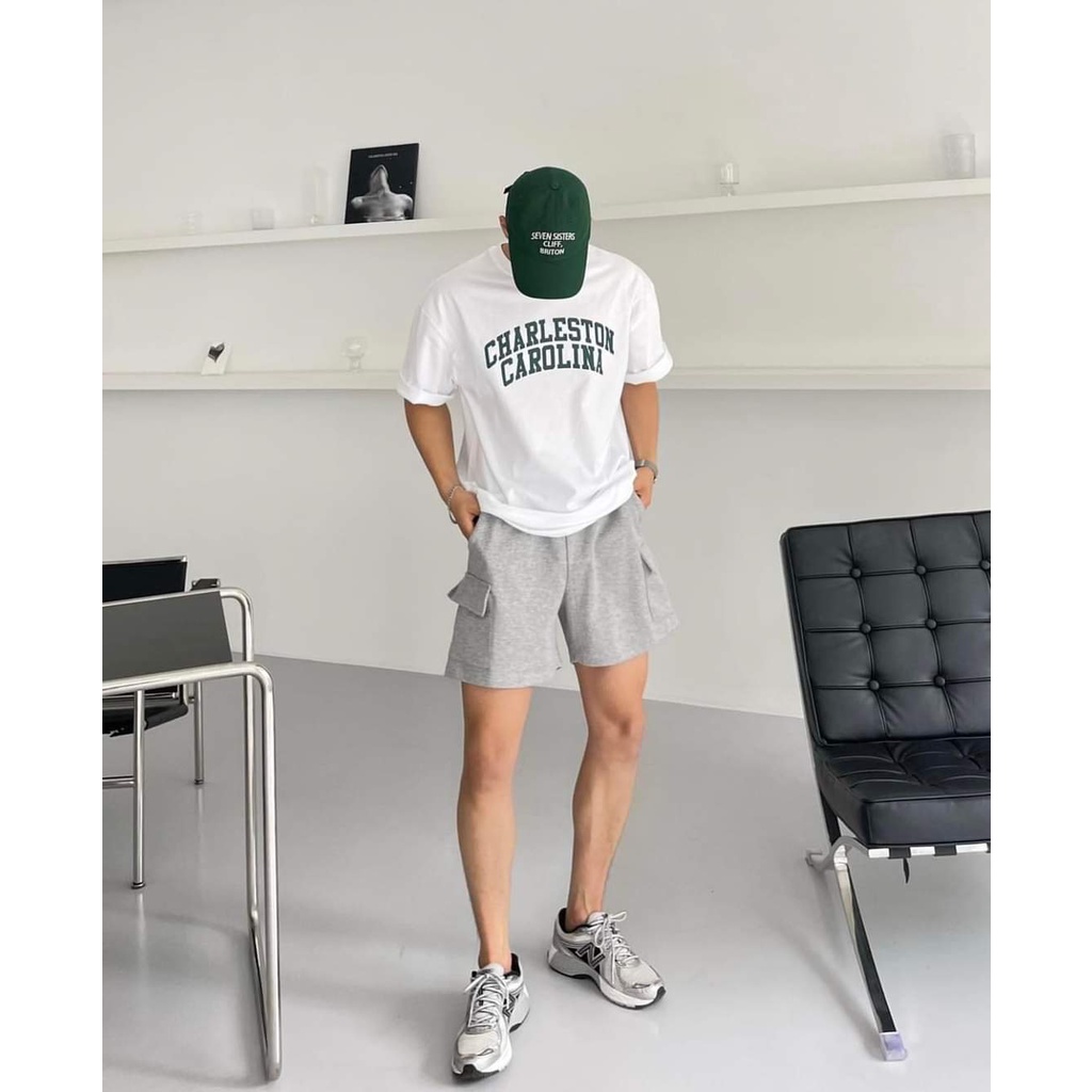 RYAN - Áo thun nam CHARLESTON CAROLINA ngắn tay vải cotton 4 chiều thương hiệu RYAN form rộng phong cách Hàn Quốc