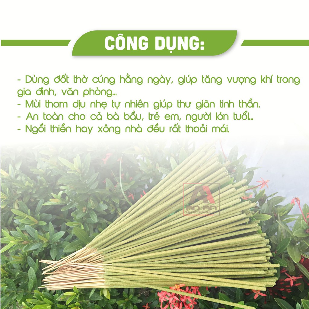 Nhang chung cư An An dài 23 cm hương Khuynh diệp ít khói không ám trần nhà, mùi hương dịu nhẹ