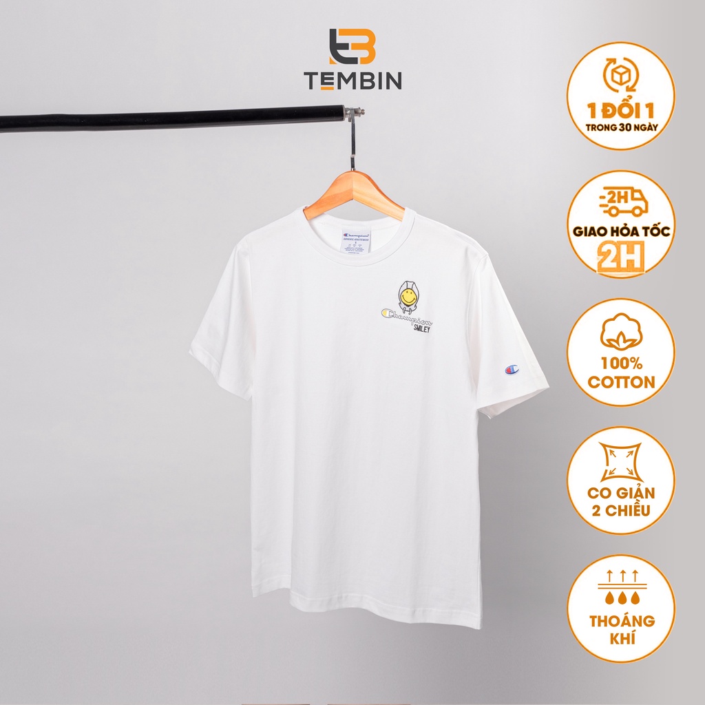 Áo Champion - Cotton - Áo Thun Form Rộng - Logo Thêu - Champion