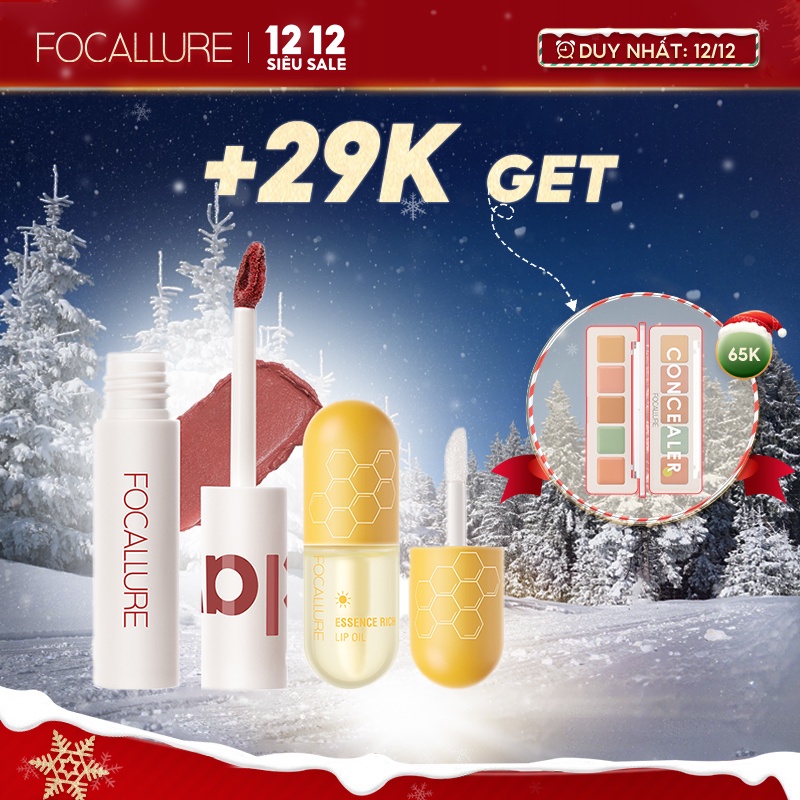 FOCALLURE Đất sét mềm và mượt Son môi + Dầu dưỡng ẩm cho môi