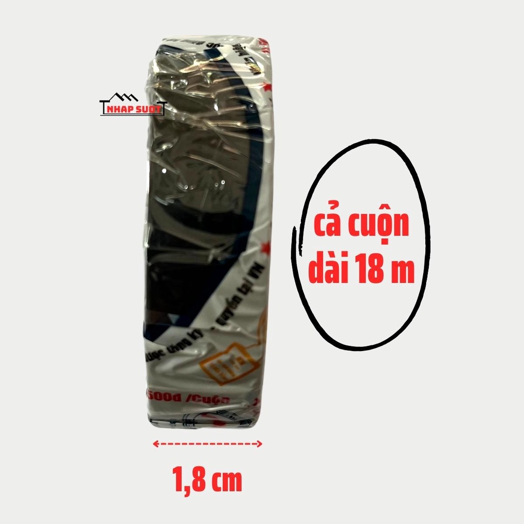 Băng dính, băng keo điện PVC Nano TND Tô Nga Dũng tải nhiệt tốt cho dây điện, khổ rộng 1.8cm, dài 18m