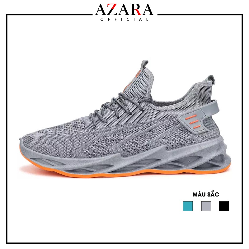"Giày Thể Thao Nam AZARA- Giày Sneaker Màu Xám - Đen - Xanh Đen, Giày Thể Thao Thích Hợp Cho Đi Học - G5080