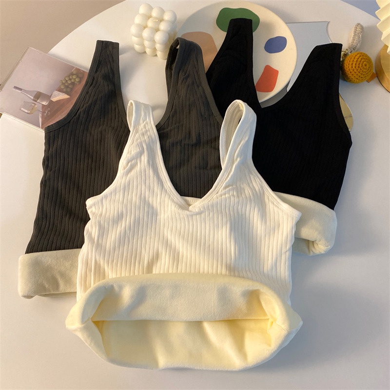 NRVP Áo Tank Top Đơn Co Giãn Phong Cách Hàn Quốc Với Đệm Lót