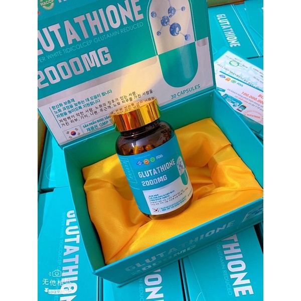 Viên glutathione 2000mg, viên uống trắng da glu 2000 mờ nám đẹp da