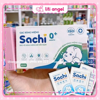 Gạc răng miệng Sachi - Rơ lưỡi, Vệ sinh răng miệng cho bé - Hộp 30 gói