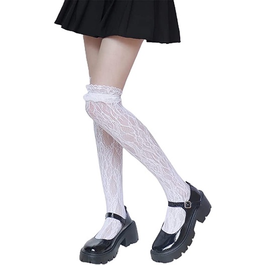 Tất Lưới Cổ Trung Phối Ren Phong Cách Lolita JP5