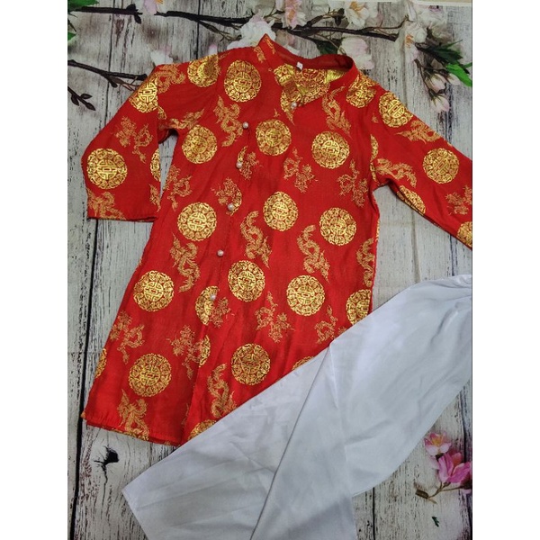 Áo dài gấm Thái Tuấn cho bé trai 7kg - 35kg