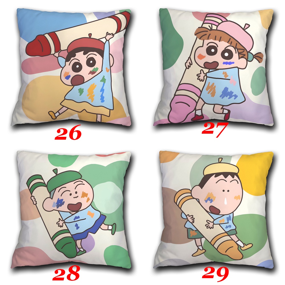 Vỏ Gối Polyester Một Mặt In Hình Cậu Bé Bút Chì Shin-chan Dễ Thương Trang Trí Nhà Cửa / Xe Hơi