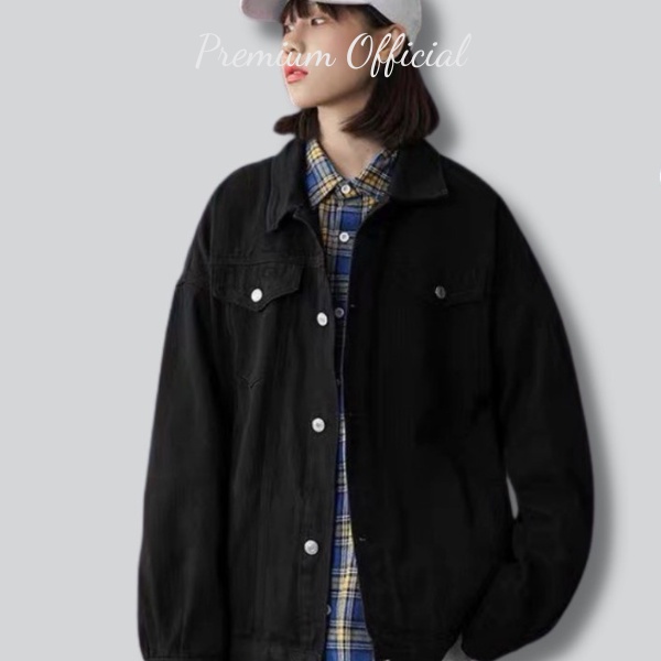 Áo khoác jeans nữ form rộng, kiểu dáng unisex phong cách Hàn Quốc